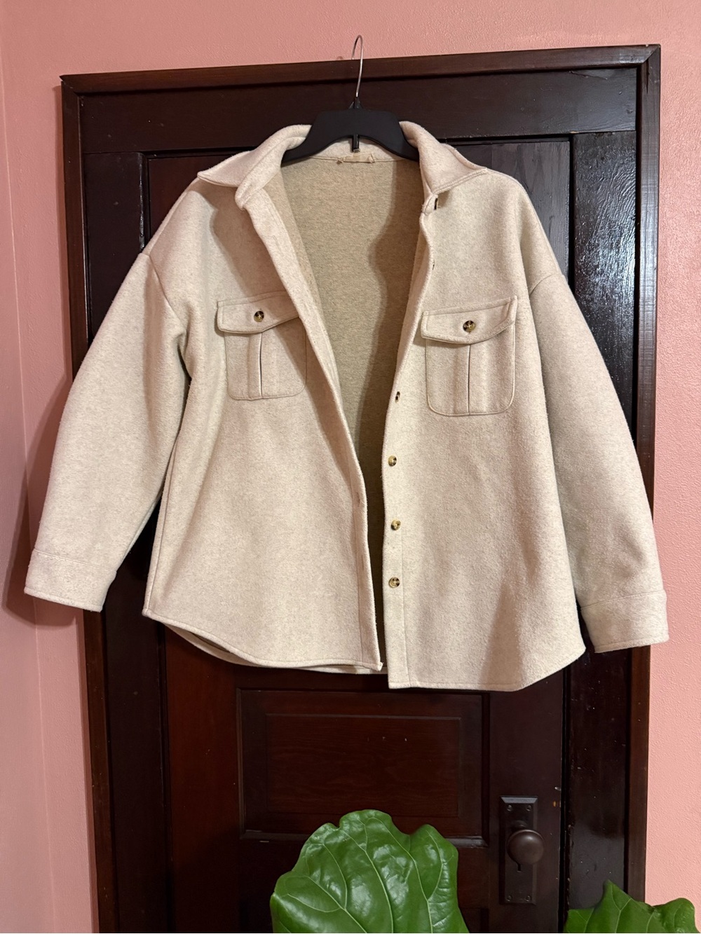 Altar'd State Cream Button-Front Shacket - Picture 2 of 5
